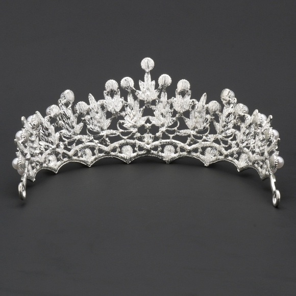 Elegant Silver and White Tiara